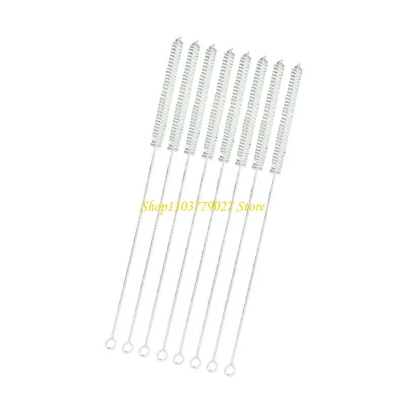 C4DF Set Of 10 Reusable Straw Brush Straw Cleaners With Steel Handle Cleaner