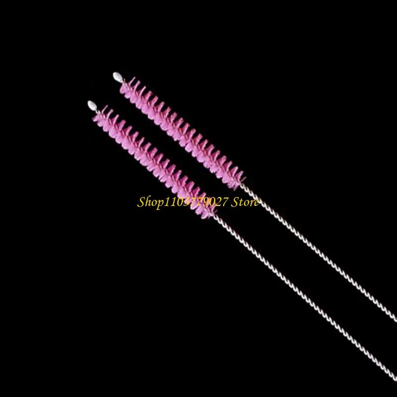 C4DF Set Of 10 Reusable Straw Brush Straw Cleaners With Steel Handle Cleaner