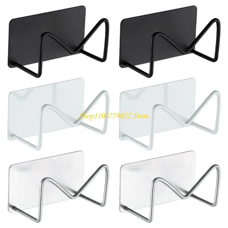 C4DF 2 Pieces Sponge Holder for Kitchen Sink Stainless Steel Wall Hooks Accessories