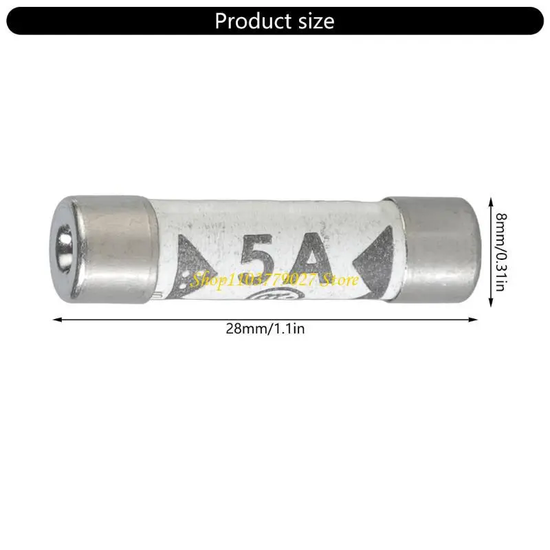 C4DF 30Pcs 6x25mm Fast Ceramic Tube Fuses 5A Household Mains Plug Fuses Easy to Use