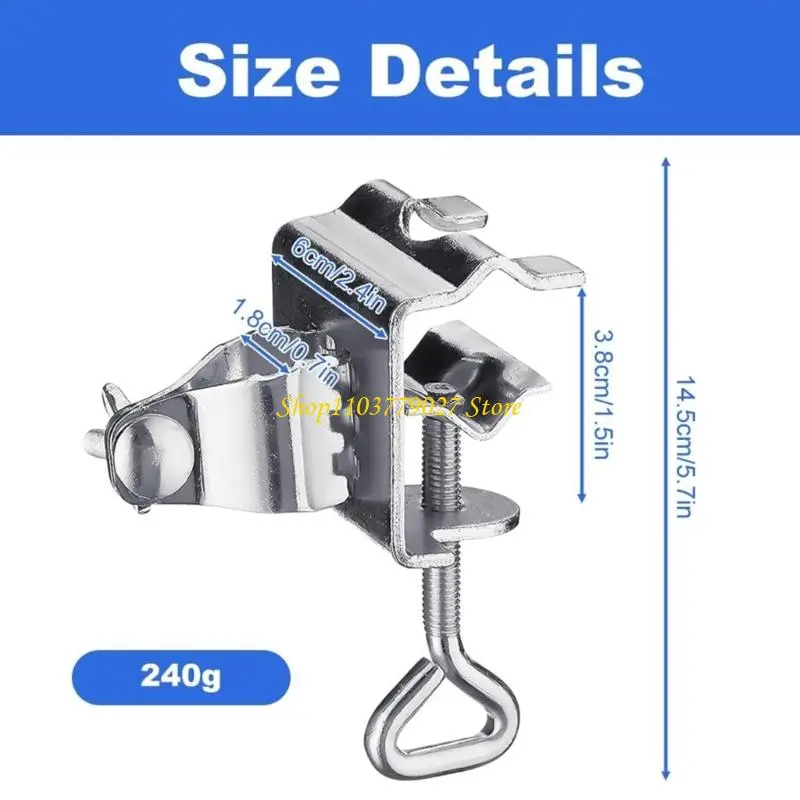 C4DF Adjustable Umbrella Bracket Holder Clamps Securely On Railings Without Drilling