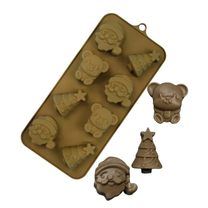 Y1UB Silicone Chocolate Molds for Christmas Dishwasher Safe Candy Mould Practical Kitchen Bakewares Home Baking Essential