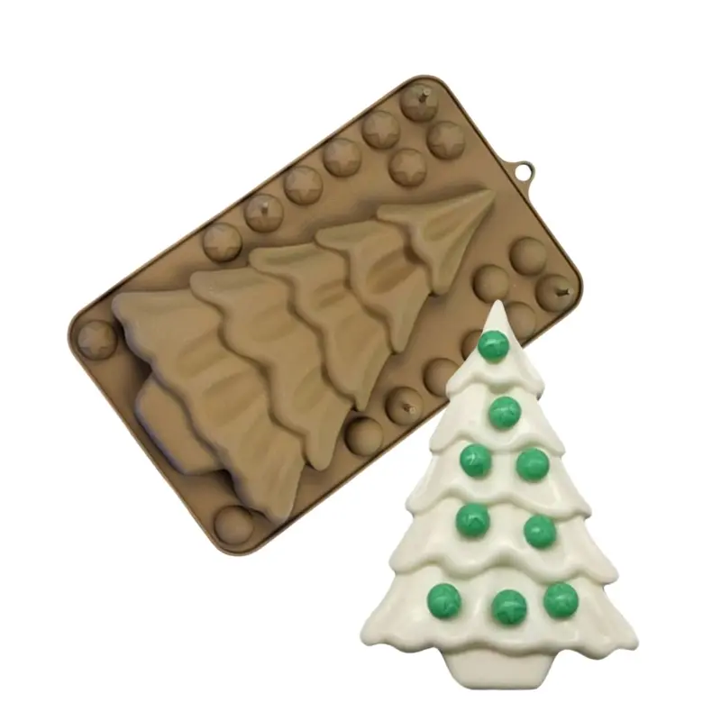 Y1UB Silicone Chocolate Molds for Christmas Dishwasher Safe Candy Mould Practical Kitchen Bakewares Home Baking Essential