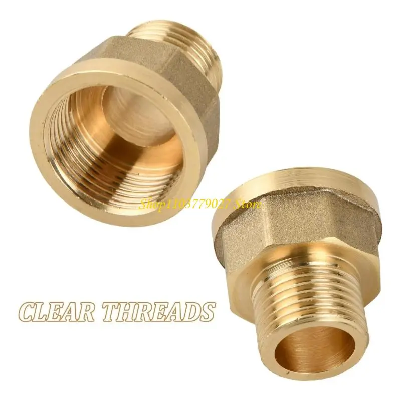 C4DF Strong Brass Reducer Adapter x 3/4 Threads Plumbing Reducer 2pcs