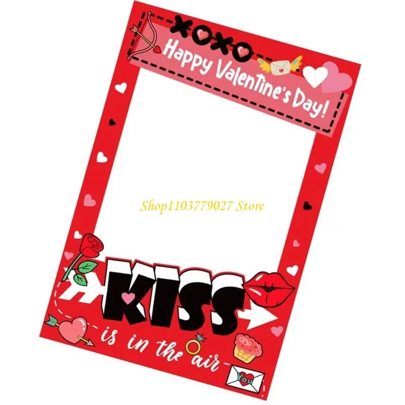 C4DF Valentines Day Photo Booth Props Valentines Day Decoration Valentines Photography Props Wedding Photo Props Photo Frame