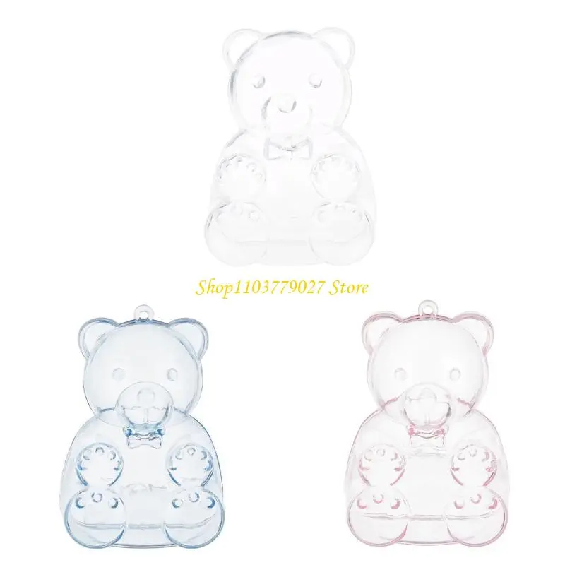 C4DF 12Pcs Bear Clear Candy Plastic Containers Small Jewelry Snacks Gift Boxes