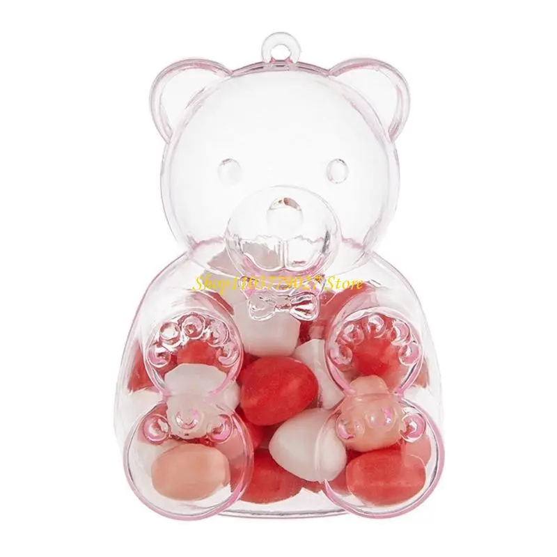 C4DF 12Pcs Bear Clear Candy Plastic Containers Small Jewelry Snacks Gift Boxes