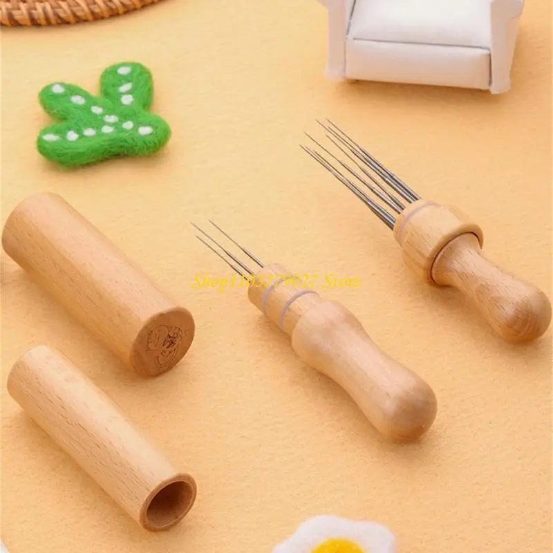 C4DF Felting Needle Handle with Felting Needle Embroidery Punching Tool for Felting