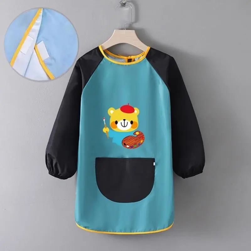 C4DF Baby Bib Waterproof Baby Feeding Smock Kids Painting Apron Coat Easy to Clean