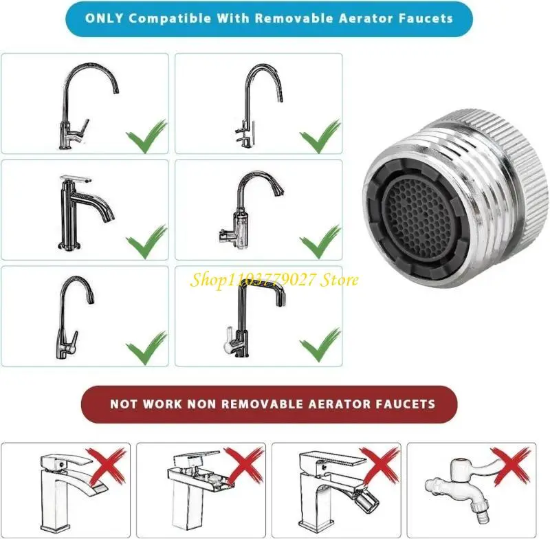 Leakproof Faucet Hose Attachment 2 Pack Sturdy Copper Chrome Plate Aerator Adapter 3/4Inch Thread Daily Casual Use