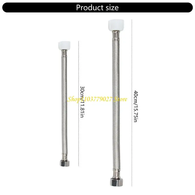 C4DF Toilet Connector Braided Stainless Steel Toilet Hose Toilet Water Supply Line 7/8Inch Ballcock 1/2Inch Compression