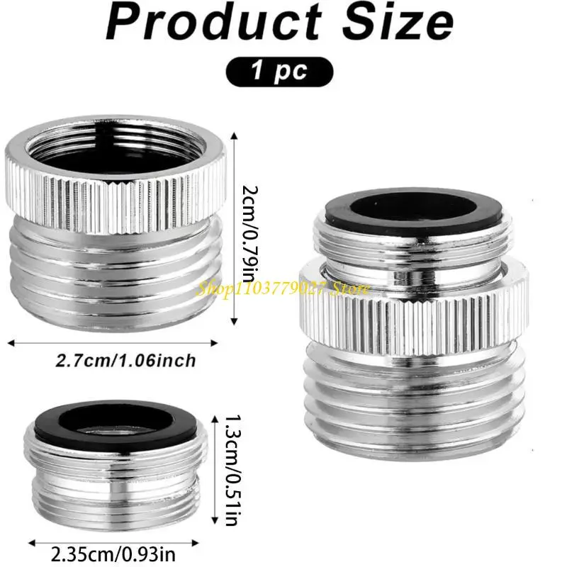Leakproof Faucet Hose Attachment 2 Pack Sturdy Copper Chrome Plate Aerator Adapter 3/4Inch Thread Daily Casual Use