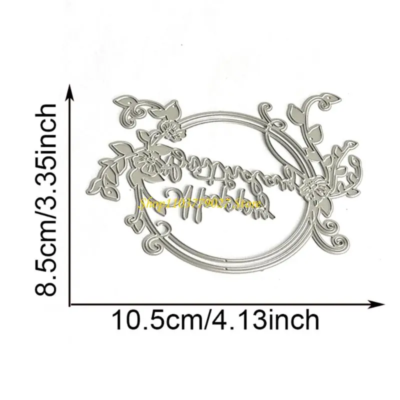 C4DF Happy Birthday Cutting Dies Wreath Die Cuts Templates Molds Embossing Stencils for Album Scrapbooking Paper Decoration