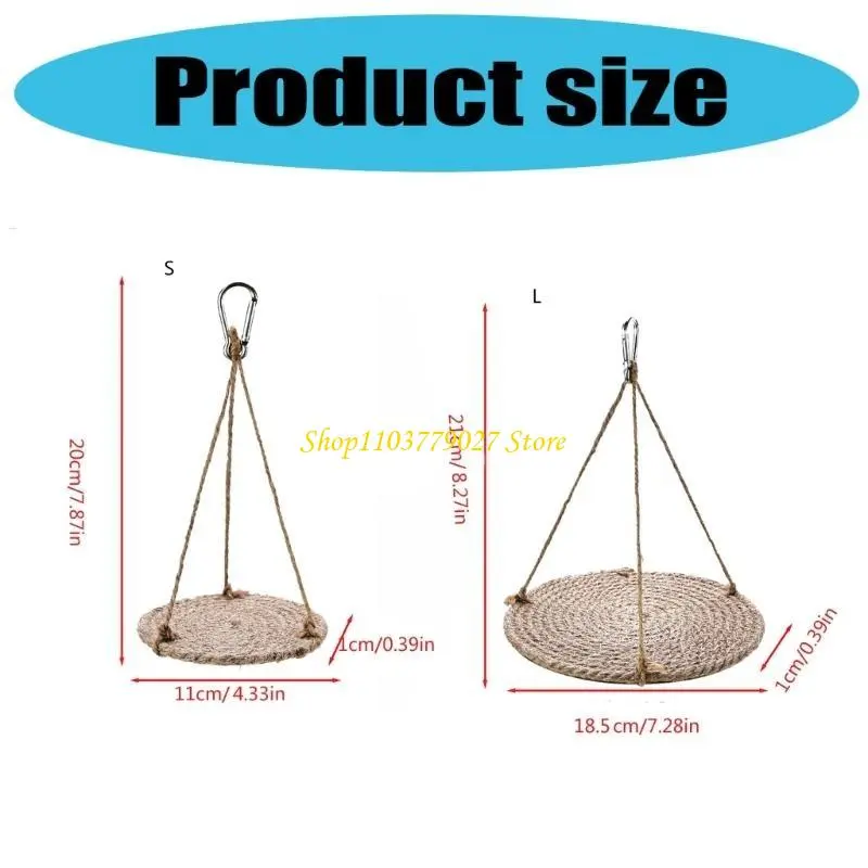 C4DF Comfortable and Safe Reptiles Hammock Straw Woven Hammock Bed for Small Reptiles Pet Resting and Climbing for Terrariums