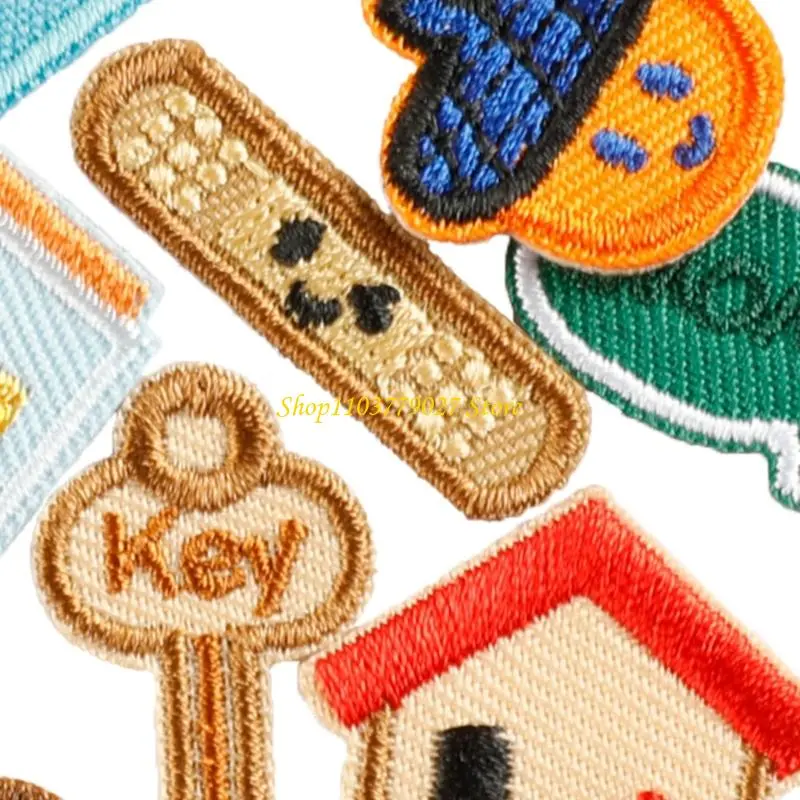 C4DF 12 Pcs Lovely Fruit Repair Patches Iron on Embroidered Patches Book Sew On Decorative Appliques for Clothes Hat Jeans