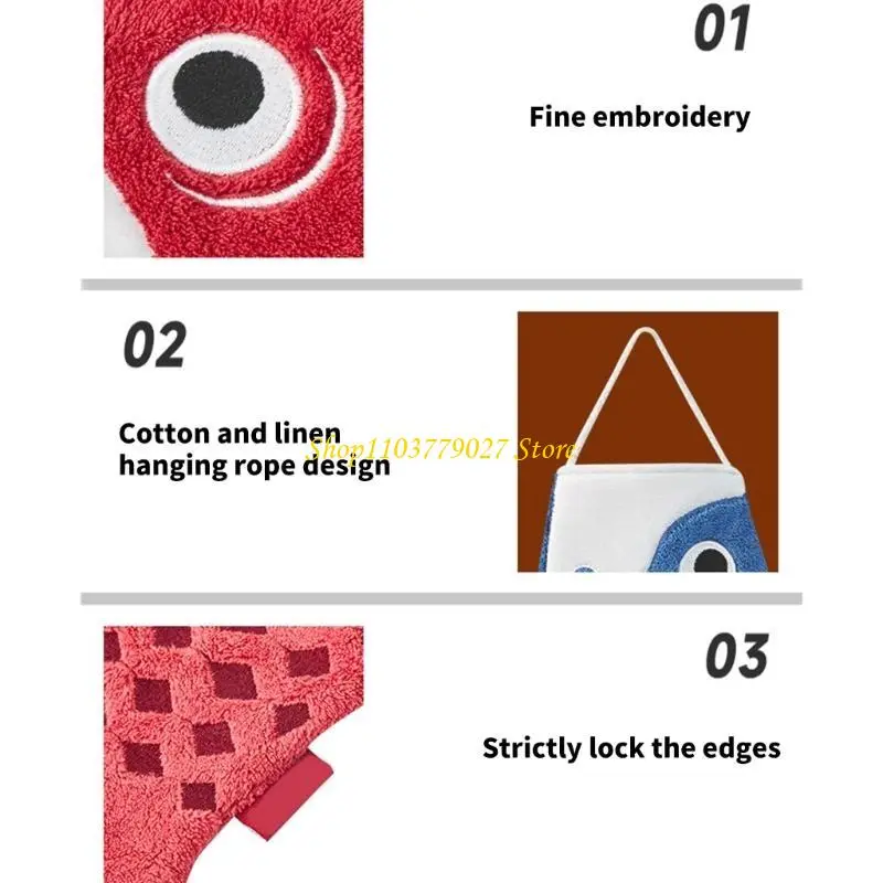 C4DF Practical and Creative Hanging Hand Towel for Kitchen Use Soft and Highly Absorbent Kitchen Decors Towel Easy Access