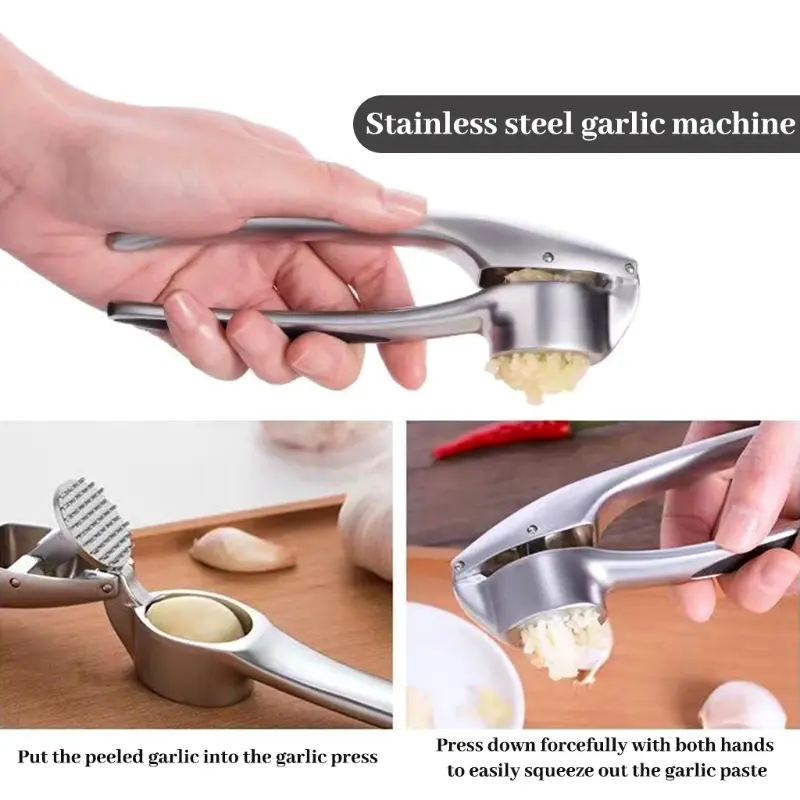 Y1UB Garlic Press Crusher Zinc Alloy Garlic Peeling Squeezer Garlic Presser