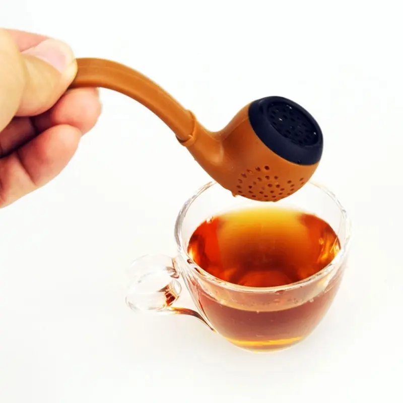 Silicone Tea Infuser Santa-Claus Pipe Shape Tea Strainer for Loose Leaf Tea Cute Glove Tea Filter for Office Decorations