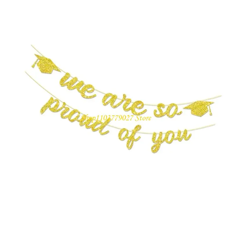 C4DF Graduation Decoration Banners Streamers Durable Glittering Paper Reusable