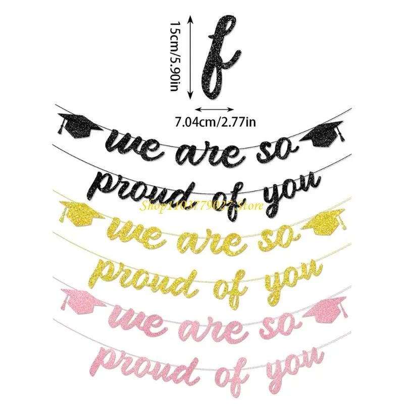 C4DF Graduation Decoration Banners Streamers Durable Glittering Paper Reusable
