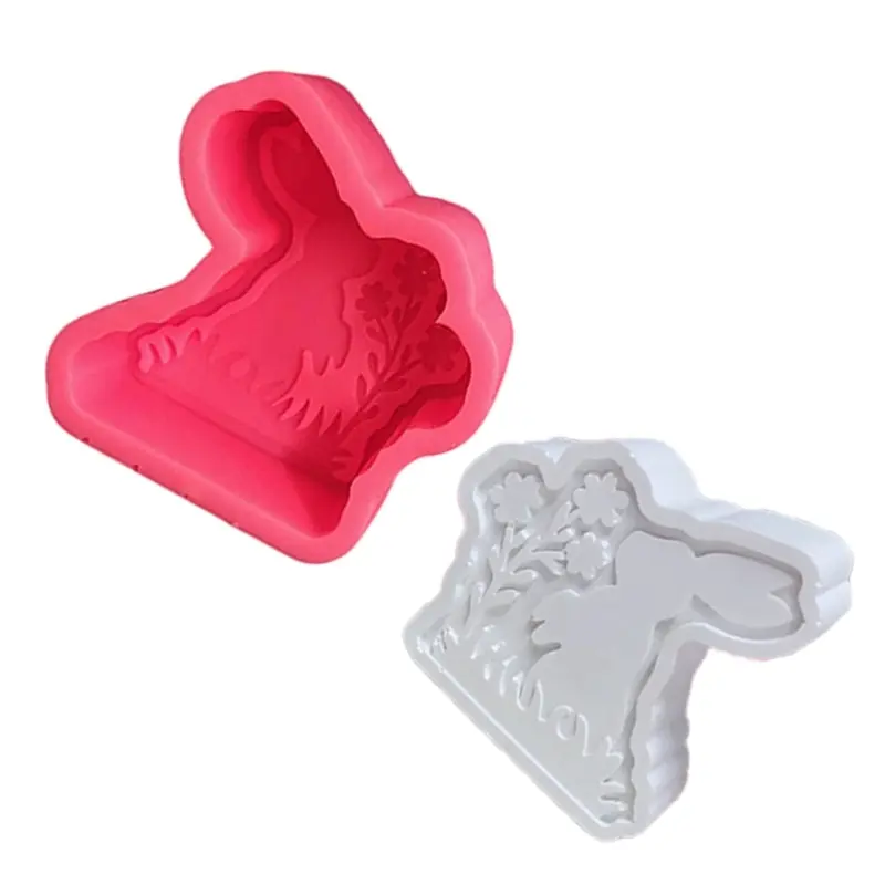 Y1UB Rabbit Molds Easter Rabbit Resin Molds for DIY Soap Baking