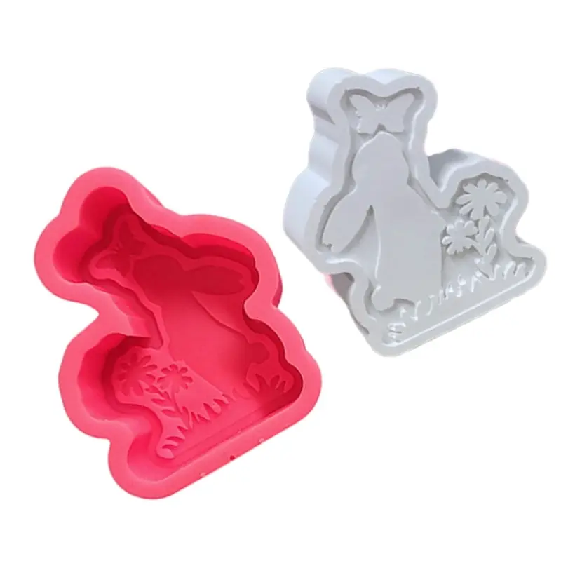 Y1UB Rabbit Molds Easter Rabbit Resin Molds for DIY Soap Baking