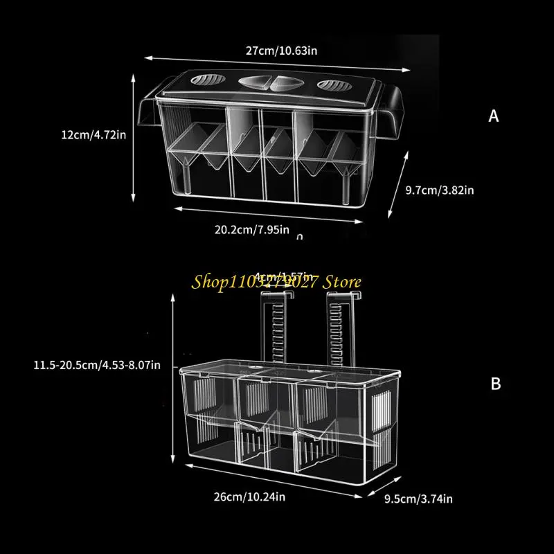 C4DF Aquarium Breeder Box FishTanks Incubator Small Fish Hatchery for Injured Fish