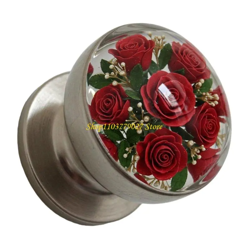 C4DF Retro Inspire Door Knob With Florals Designs for Bedroom Home Decoration