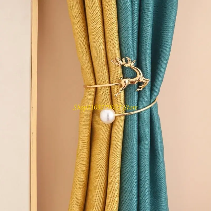 C4DF 2Pcs Metal Curtain Tiebacks Smooth and Elegant Window Drapes Curtain Ties
