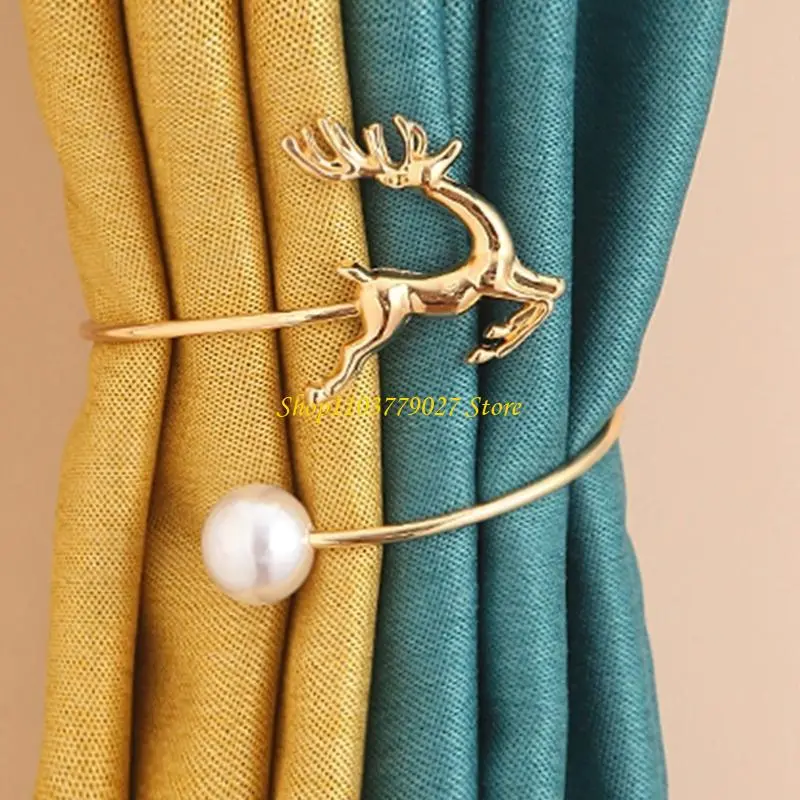 C4DF 2Pcs Metal Curtain Tiebacks Smooth and Elegant Window Drapes Curtain Ties