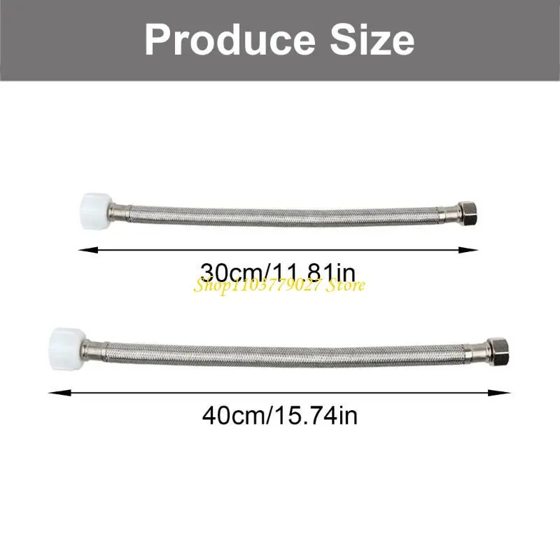 C4DF Toilet Water Connectors Hose 3/8inch to 1/2inch Stainless Steel Toilet Water Supply Line Braided Toilet Connector