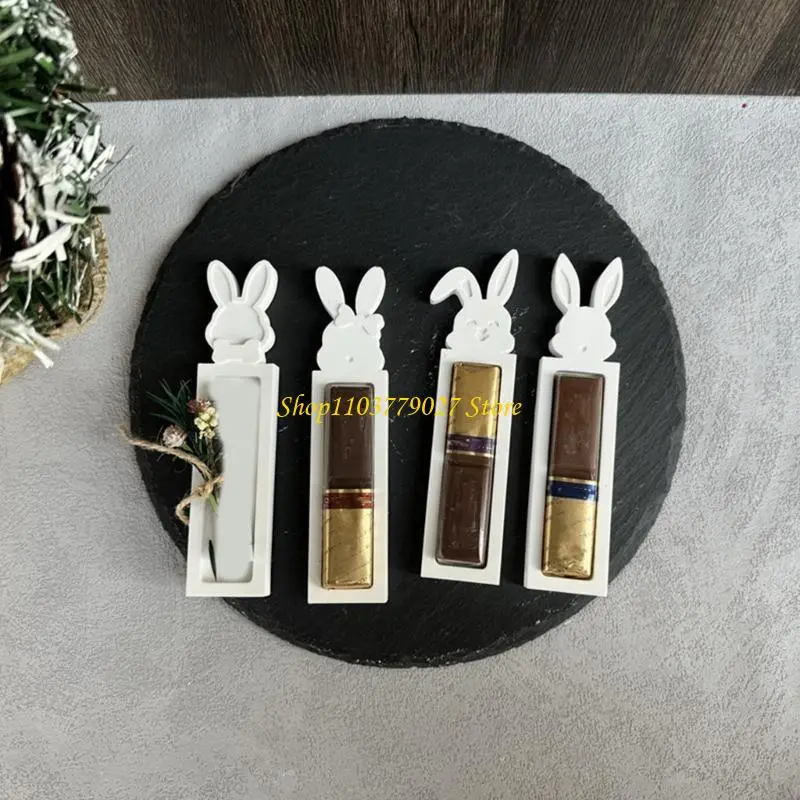 C4DF Easters Rabbits Mould Silicone Molds Plasters Molds Chocolate Holder Castings Molds Gift Box Molds Craft Supplies