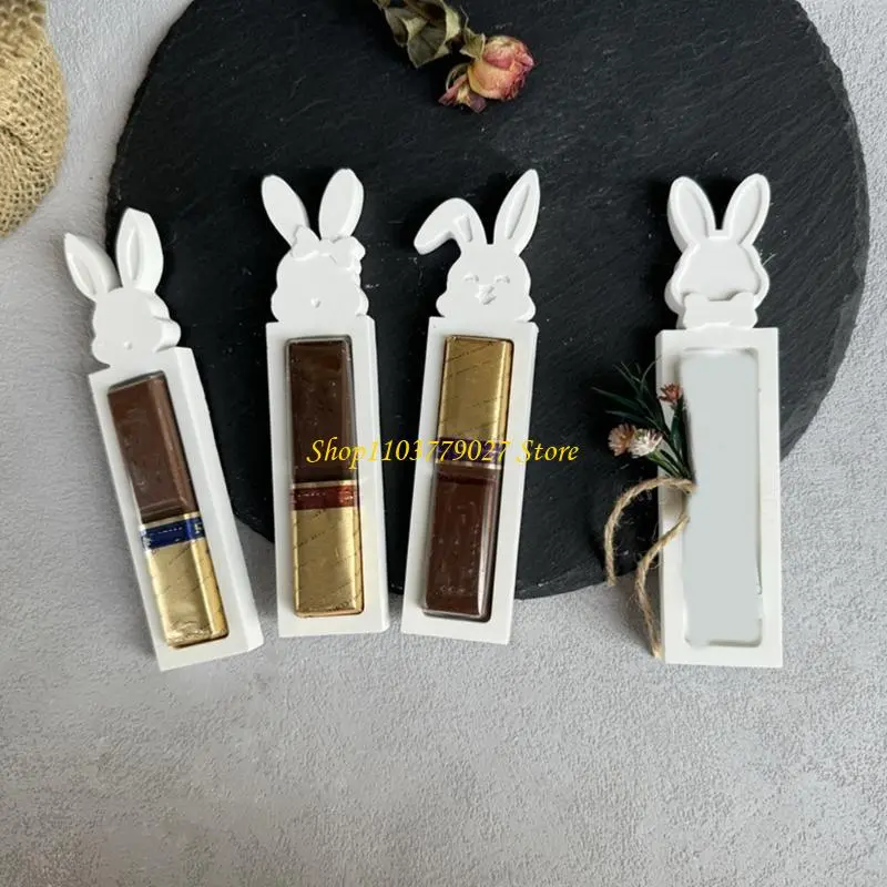 C4DF Easters Rabbits Mould Silicone Molds Plasters Molds Chocolate Holder Castings Molds Gift Box Molds Craft Supplies