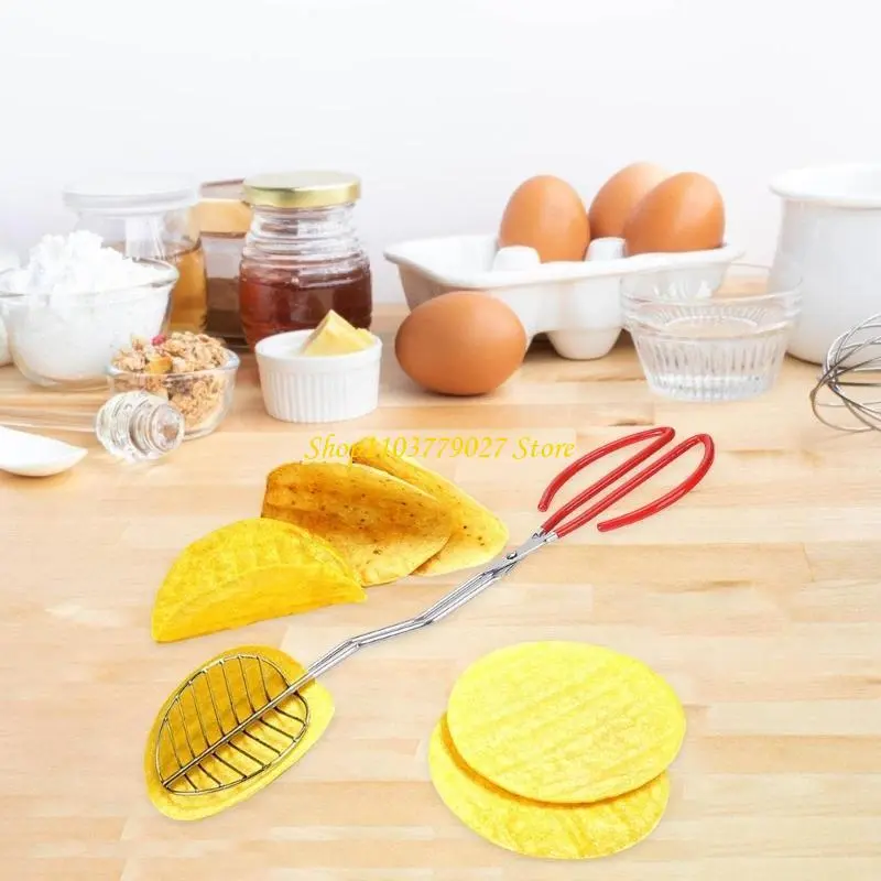 C4DF Multipurpose Tacos Shell Forming Tongs with Plastic Handle Kitchen Accessory