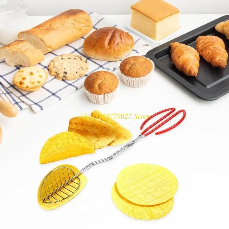 C4DF Multipurpose Tacos Shell Forming Tongs with Plastic Handle Kitchen Accessory