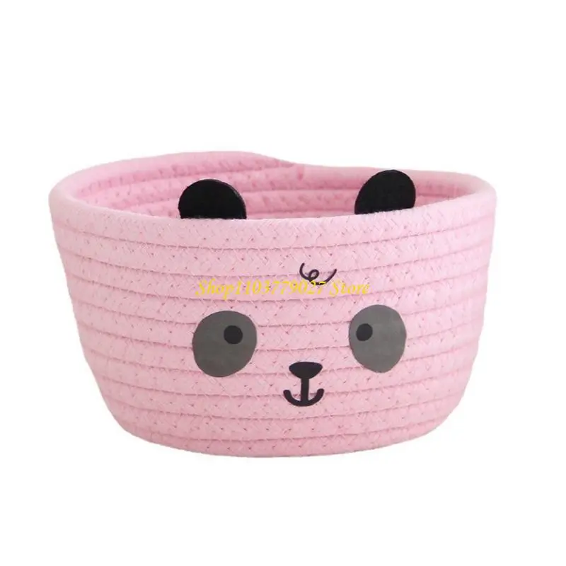C4DF Multipurpose Cotton Rope Handwoven Basket for Bedroom Office Clutters Controlled