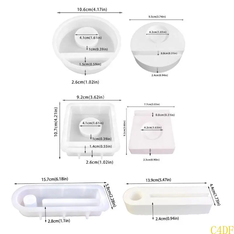 C4DF Silicone Moulds Horse Candlesticks Resins Molds DIY Concrete Castings Mould Hearts Horse Holder Silicone Molds