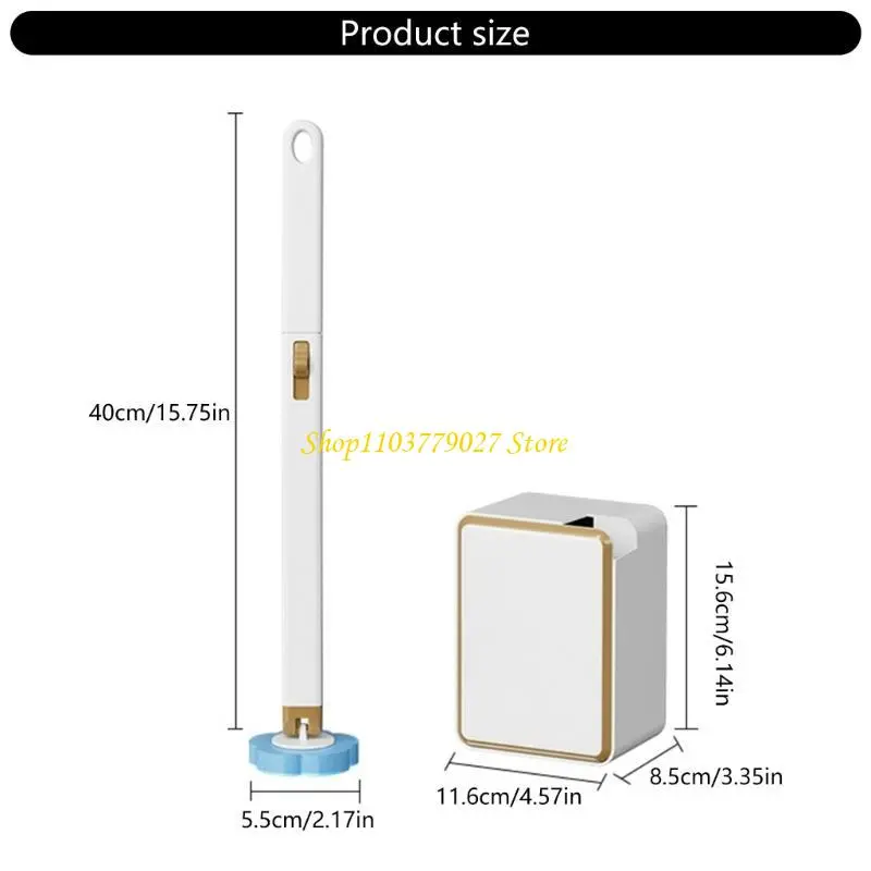 C4DF Disposable Toilet Brush Cleaner with Long Handle Bathroom Cleaning Brush