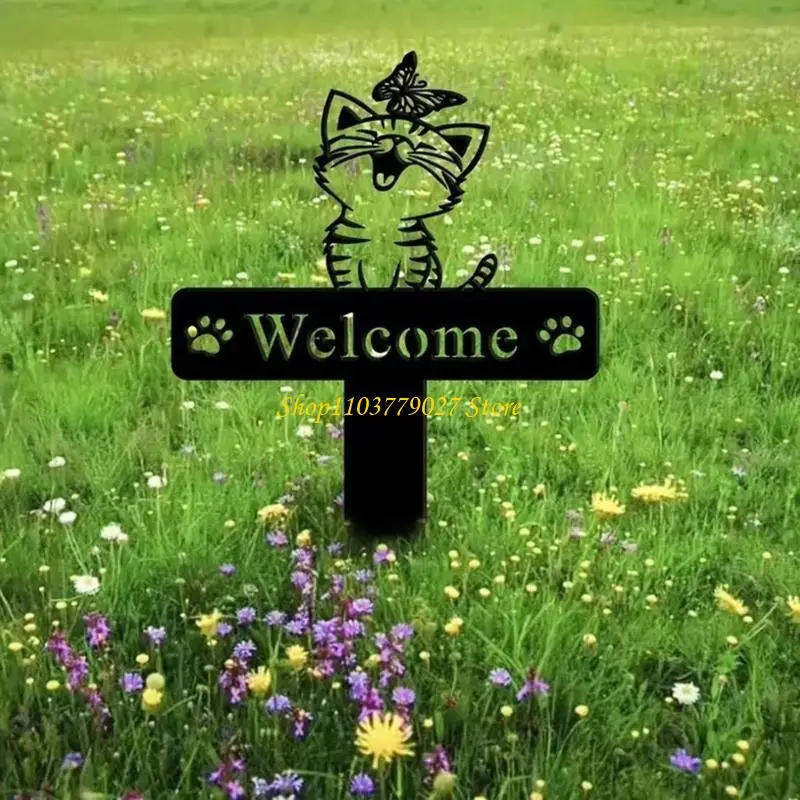 C4DF Modern Metal Cats Yard Art for Individualized Courtyard Decoration Garden Decors