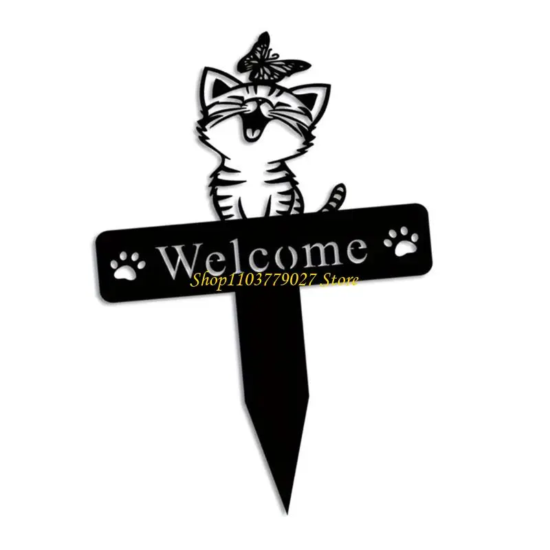 C4DF Modern Metal Cats Yard Art for Individualized Courtyard Decoration Garden Decors