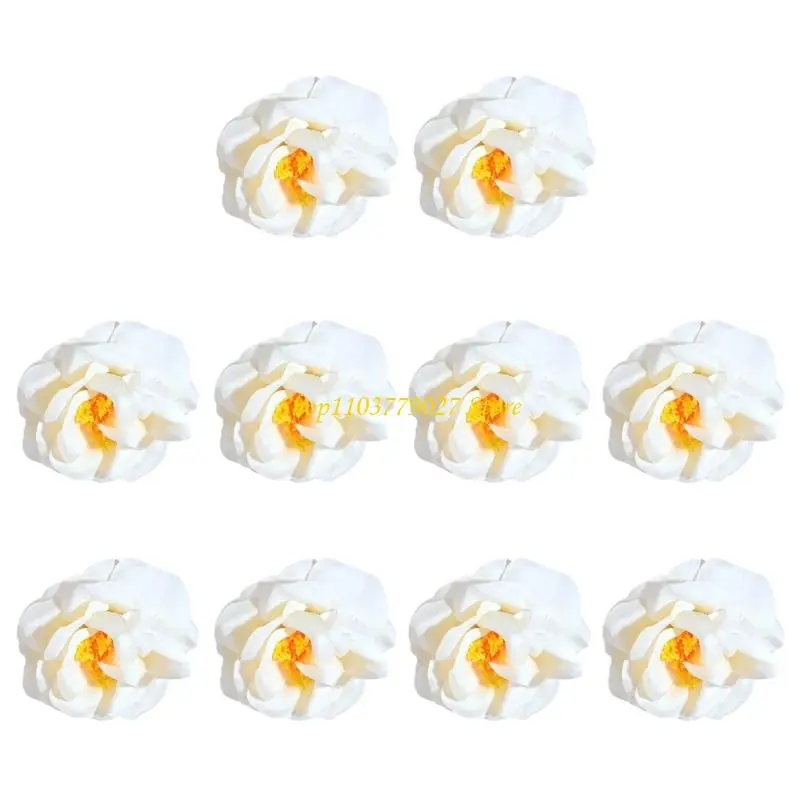 C4DF 10 Pcs 3D Flowers Decorative Flowers Artificial Flower Heads False Flowers for Party Wedding Home Decorations