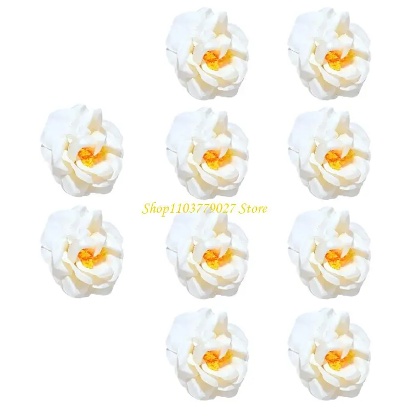 C4DF 10 Pcs 3D Flowers Decorative Flowers Artificial Flower Heads False Flowers for Party Wedding Home Decorations