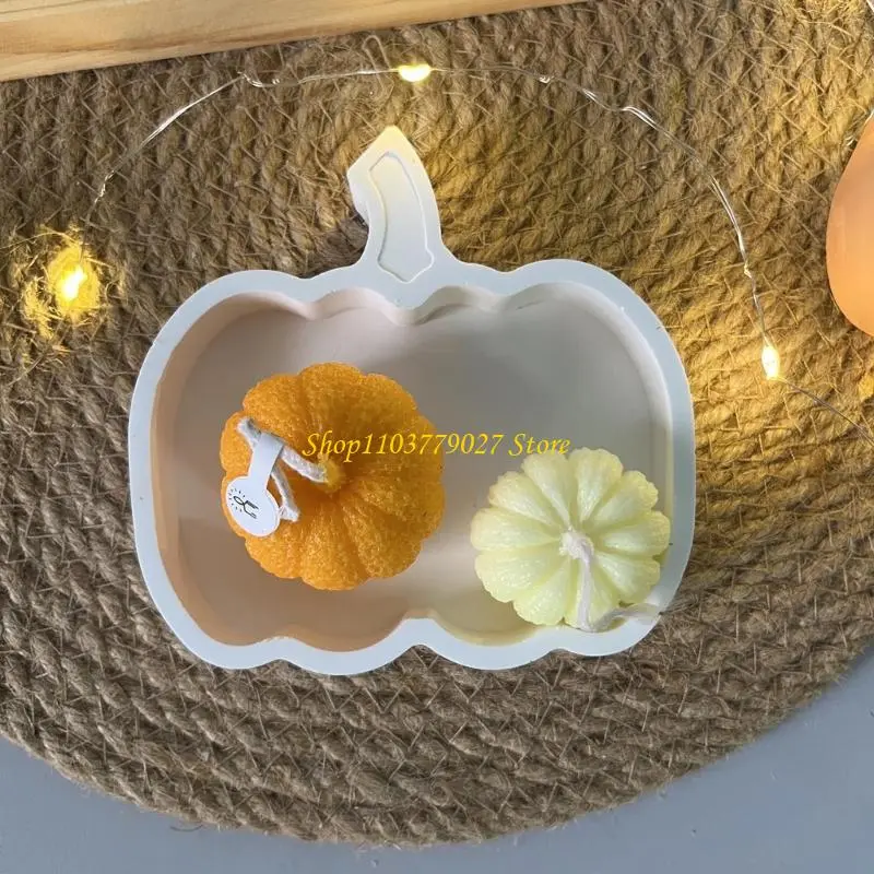C4DF Pumpkin Silicone Candlestick Molds for Candle Holder Gypsum Decoration
