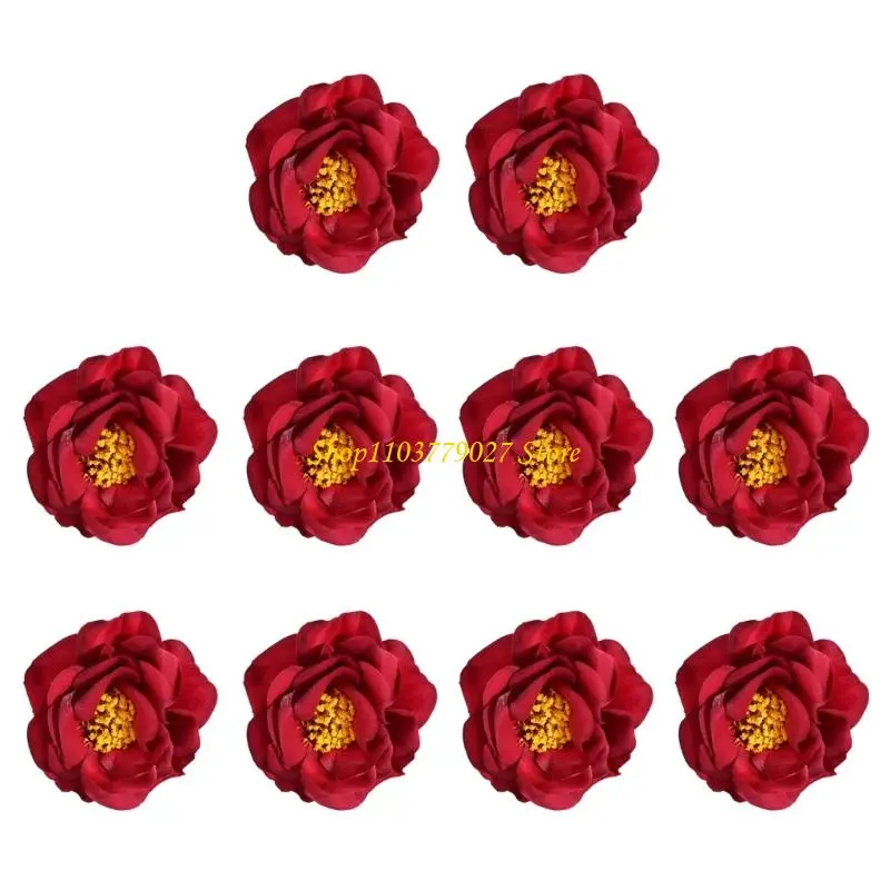 C4DF 10 Pcs 3D Flowers Decorative Flowers Artificial Flower Heads False Flowers for Party Wedding Home Decorations