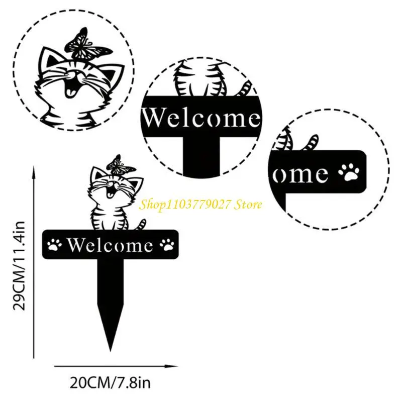 C4DF Modern Metal Cats Yard Art for Individualized Courtyard Decoration Garden Decors