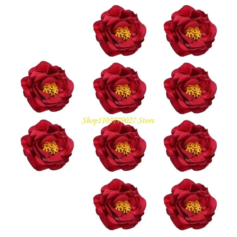 C4DF 10 Pcs 3D Flowers Decorative Flowers Artificial Flower Heads False Flowers for Party Wedding Home Decorations