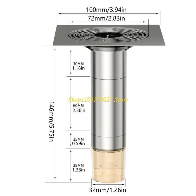 C4DF Portable Sturdy Stainless Steel Floor Drain Strainer for Household Use