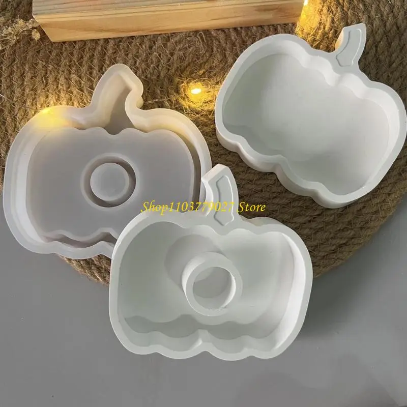 C4DF Pumpkin Silicone Candlestick Molds for Candle Holder Gypsum Decoration