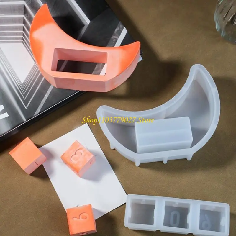 C4DF 3-in-1 Number Cube Silicone Molds Silicone Block Calendar Molds for Epoxy Resin