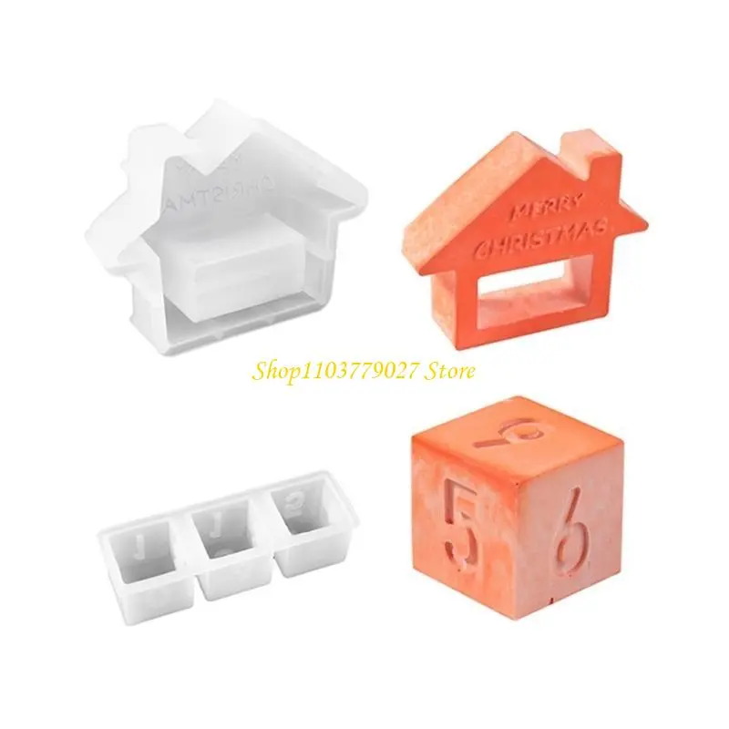 C4DF 3-in-1 Number Cube Silicone Molds Silicone Block Calendar Molds for Epoxy Resin
